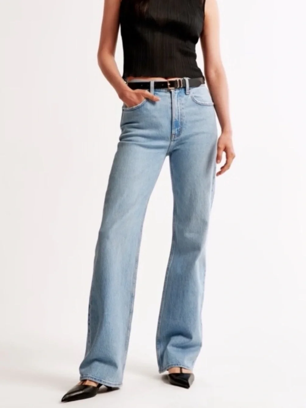 Abercrombie & Fitch 90s Relaxed Jean High Rise Curve Love - Picture 1 of 14